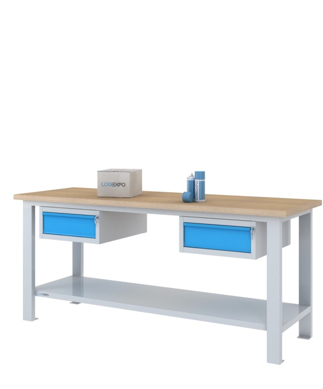 BANCO DA LAVORO 2000x700x885h con 2 cassetti