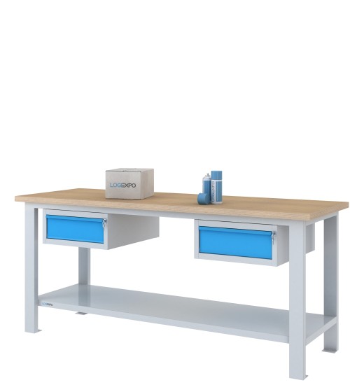 BANCO DA LAVORO 2000x700x885h con 2 cassetti