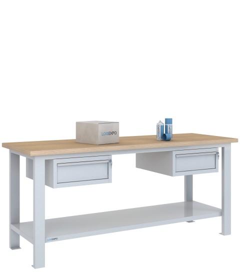 BANCO DA LAVORO 2000x700x885h con 2 cassetti