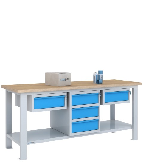 BANCO DA LAVORO 2000x700x885h con 5 cassetti