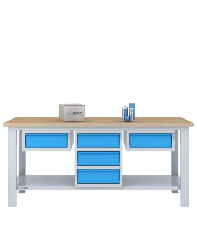BANCO DA LAVORO 2000x700x885h con 5 cassetti