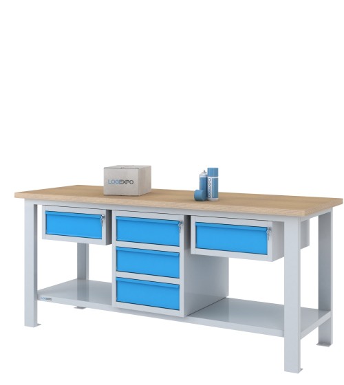 BANCO DA LAVORO 2000x700x885h con 5 cassetti
