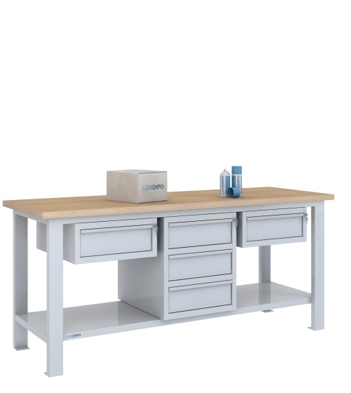 BANCO DA LAVORO 2000x700x885h con 5 cassetti