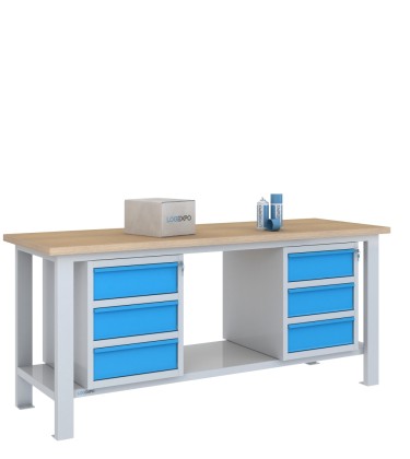 BANCO DA LAVORO 2000x700x885h con 6 cassetti