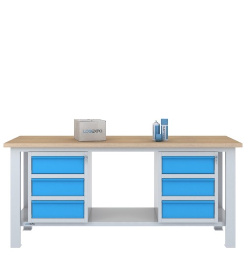 BANCO DA LAVORO 2000x700x885h con 6 cassetti