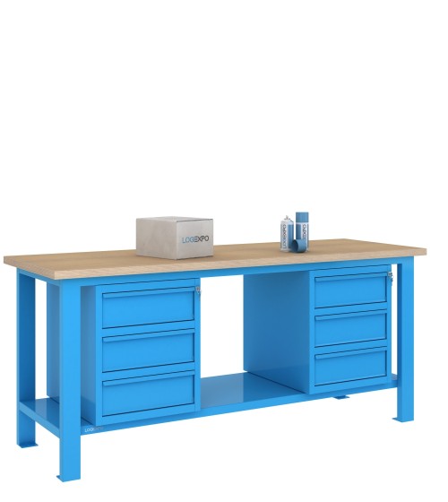 BANCO DA LAVORO 2000x700x885h con 6 cassetti