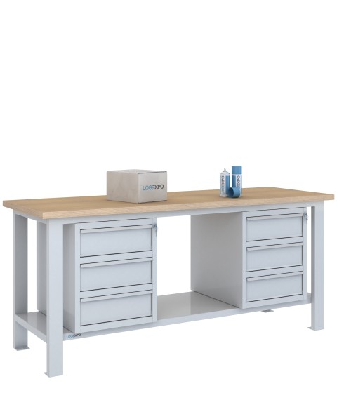 BANCO DA LAVORO 2000x700x885h con 6 cassetti