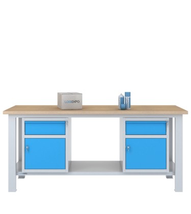 BANCO DA LAVORO 2000x700x885h con 2 cassetti e 2 sportelli 2