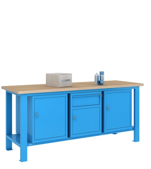BANCO DA LAVORO 2000x700x885h con 1 cassetto e 3 sportelli