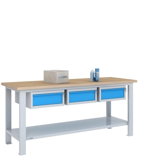 BANCO DA LAVORO 2000x700x885h con 3 cassetti