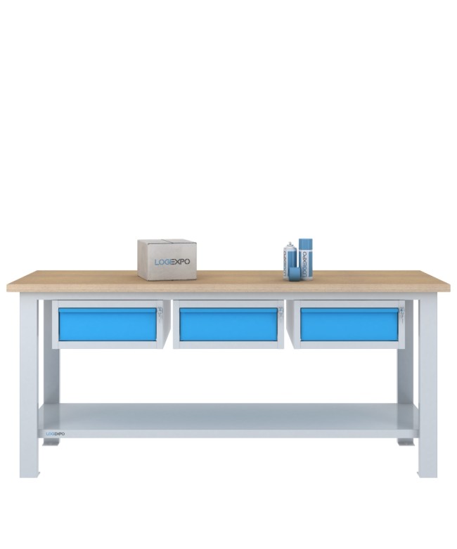 BANCO DA LAVORO 2000x700x885h con 3 cassetti