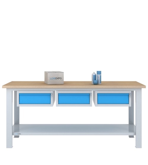 BANCO DA LAVORO 2000x700x885h con 3 cassetti