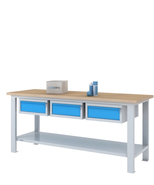 BANCO DA LAVORO 2000x700x885h con 3 cassetti