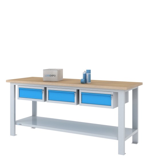 BANCO DA LAVORO 2000x700x885h con 3 cassetti