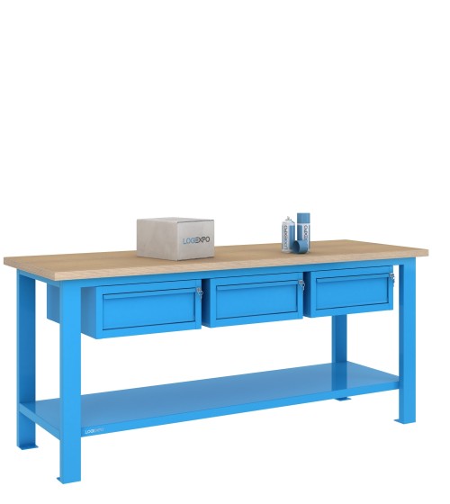 BANCO DA LAVORO 2000x700x885h con 3 cassetti