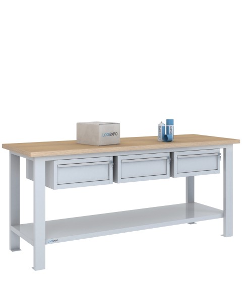 BANCO DA LAVORO 2000x700x885h con 3 cassetti