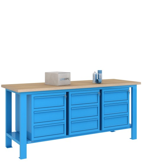 BANCO DA LAVORO 2000x700x885h con 9 cassetti