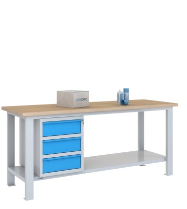 BANCO DA LAVORO 2000x700x885h con 3 cassetti