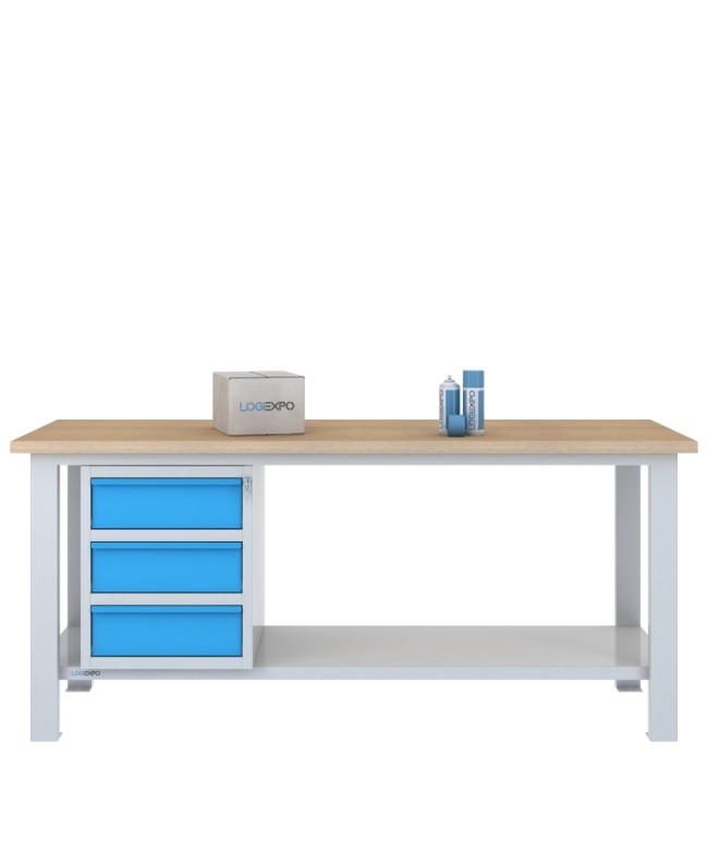 BANCO DA LAVORO 2000x700x885h con 3 cassetti