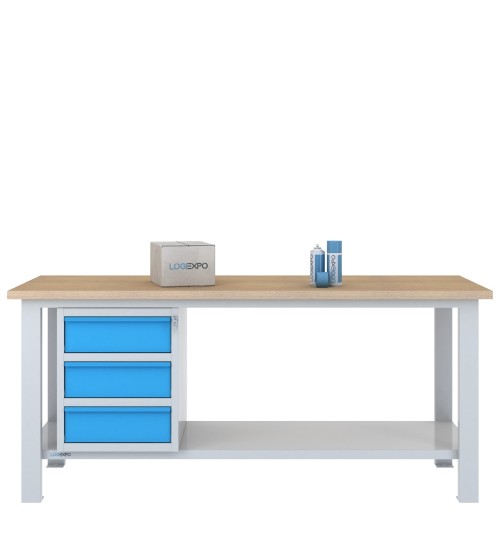 BANCO DA LAVORO 2000x700x885h con 3 cassetti