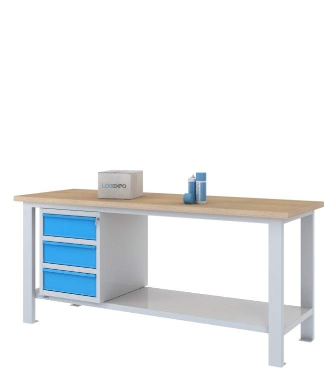 BANCO DA LAVORO 2000x700x885h con 3 cassetti