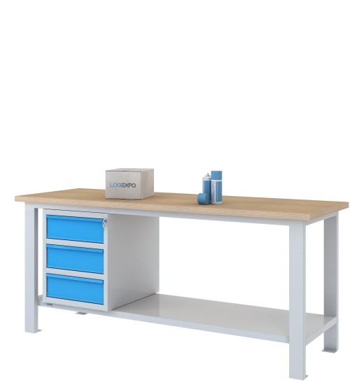 BANCO DA LAVORO 2000x700x885h con 3 cassetti