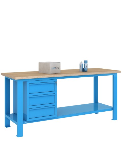 BANCO DA LAVORO 2000x700x885h con 3 cassetti