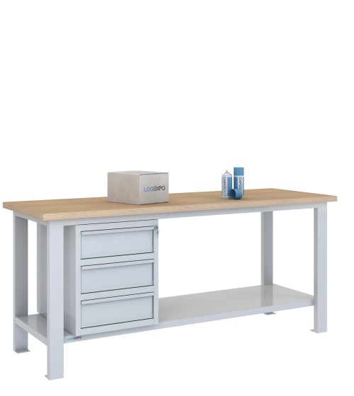 BANCO DA LAVORO 2000x700x885h con 3 cassetti