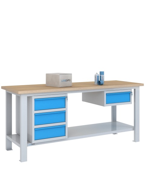 BANCO DA LAVORO 2000x700x885h con 4 cassetti