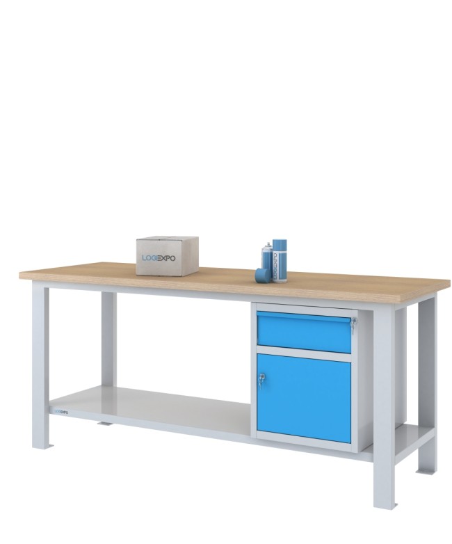 BANCO DA LAVORO 2000x700x885h con 1 cassetto e 1 sportello