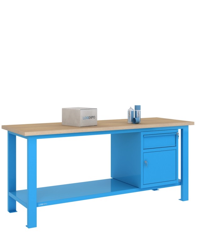 BANCO DA LAVORO 2000x700x885h con 1 cassetto e 1 sportello
