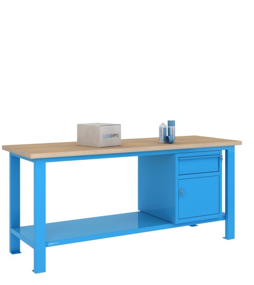 BANCO DA LAVORO 2000x700x885h con 1 cassetto e 1 sportello