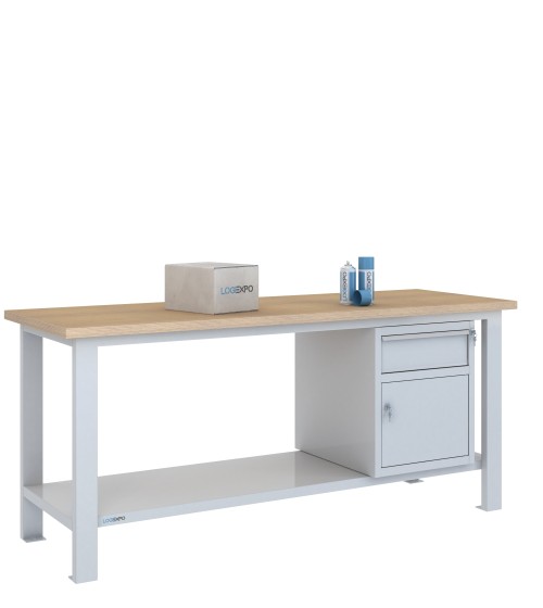 BANCO DA LAVORO 2000x700x885h con 1 cassetto e 1 sportello