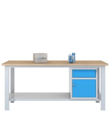 BANCO DA LAVORO 2000x700x885h con 1 cassetto e 1 sportello 2