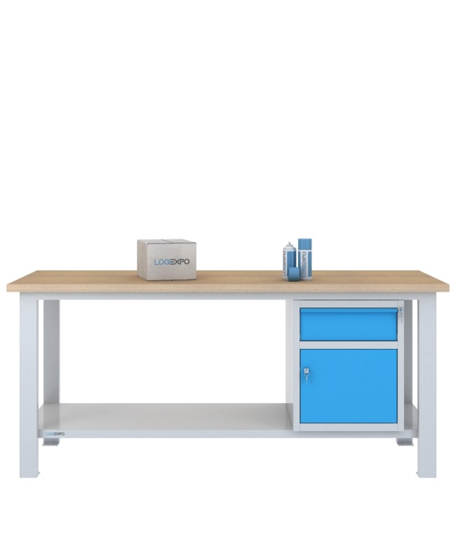 BANCO DA LAVORO 2000x700x885h con 1 cassetto e 1 sportello