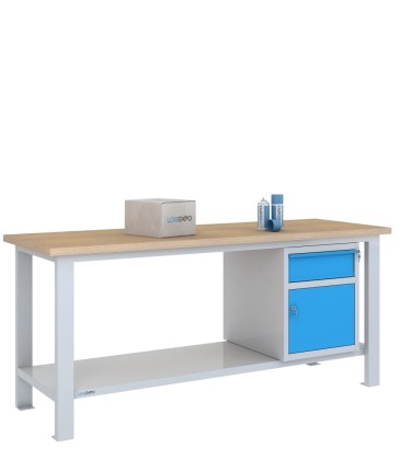 BANCO DA LAVORO 2000x700x885h con 1 cassetto e 1 sportello