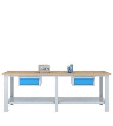 BANCO DA LAVORO 2500x700x885h con 2 cassetti 2
