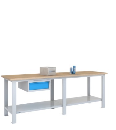 BANCO DA LAVORO 2500x700x885h con 1 cassetto