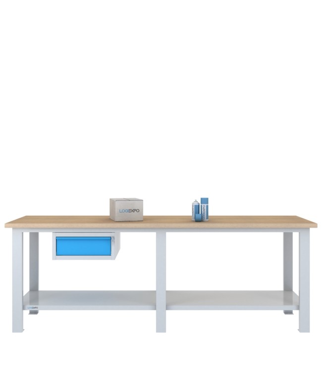 BANCO DA LAVORO 2500x700x885h con 1 cassetto