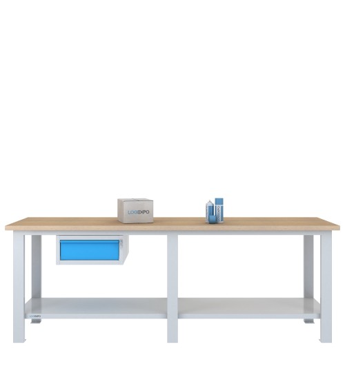 BANCO DA LAVORO 2500x700x885h con 1 cassetto