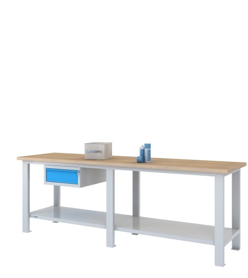 BANCO DA LAVORO 2500x700x885h con 1 cassetto