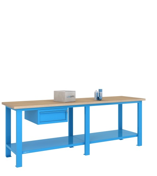 BANCO DA LAVORO 2500x700x885h con 1 cassetto