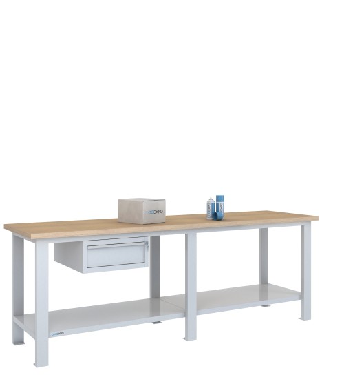 BANCO DA LAVORO 2500x700x885h con 1 cassetto