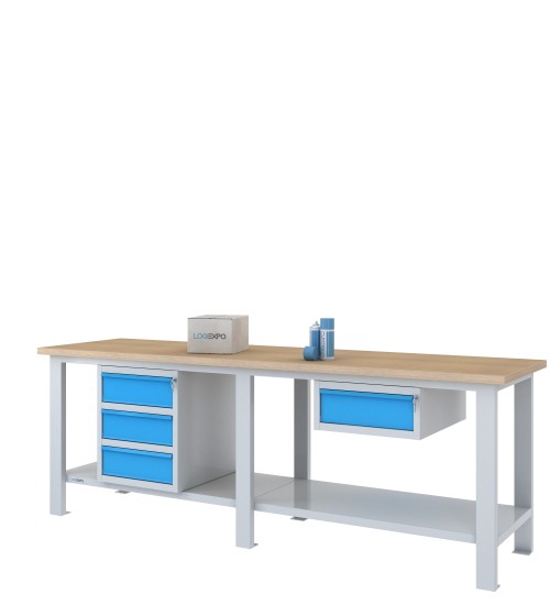 BANCO DA LAVORO 2500x700x885h con 4 cassetti