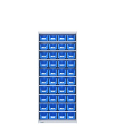 ARMADIO con 40 CONTENITORI a bocca di lupo, aperto senza ante 2