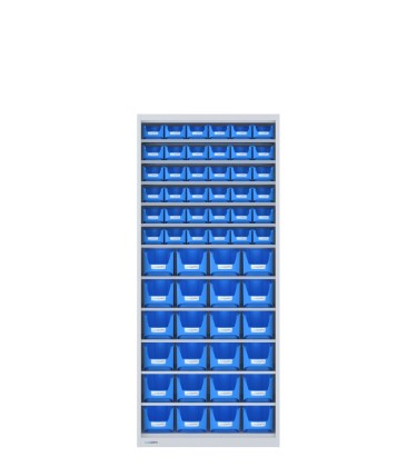 ARMADIO con 60 CONTENITORI a bocca di lupo, aperto senza ante 2