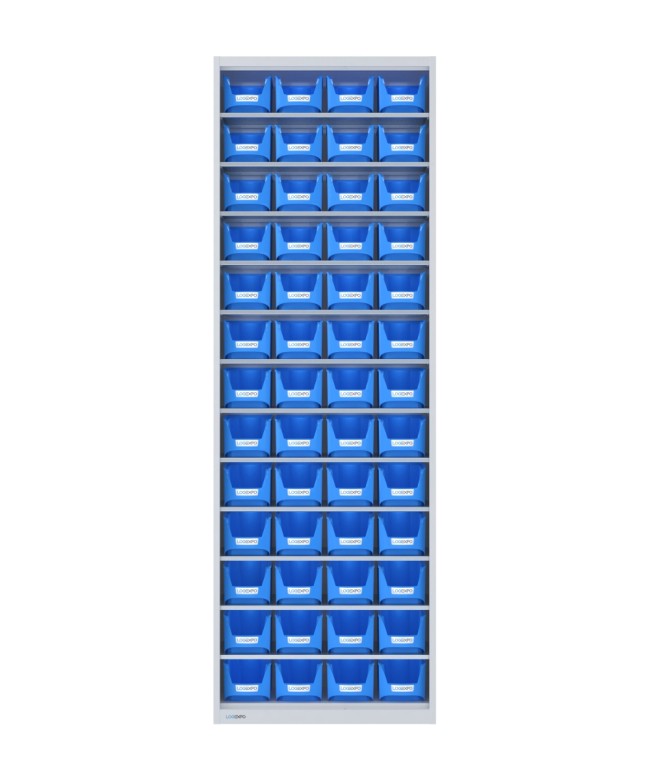 ARMADIO PER MINUTERIA con 52 CONTENITORI, aperto senza ante