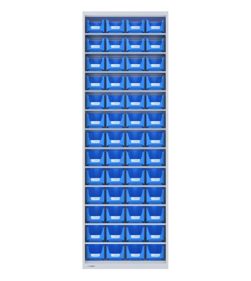 ARMADIO PER MINUTERIA con 52 CONTENITORI, aperto senza ante