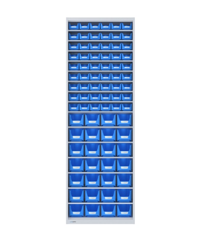 ARMADIO PORTAMINUTERIE con 82 CONTENITORI, aperto senza ante