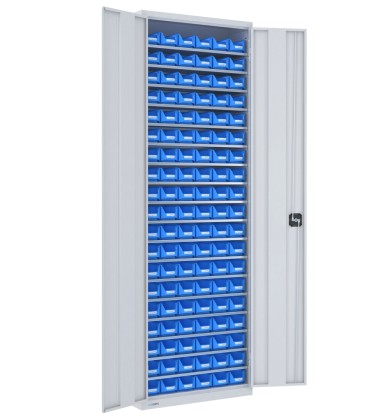 ARMADIO PORTA MINUTERIA con 114 CONTENITORI, chiuso con ante